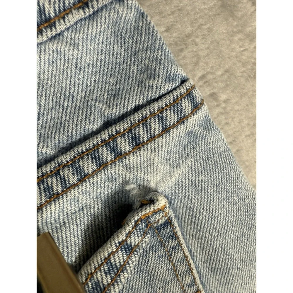 Levis 505 Jean Shorts Mens 38 Distressed Denim Orange Tab 90s Vtg Made‎ In USA